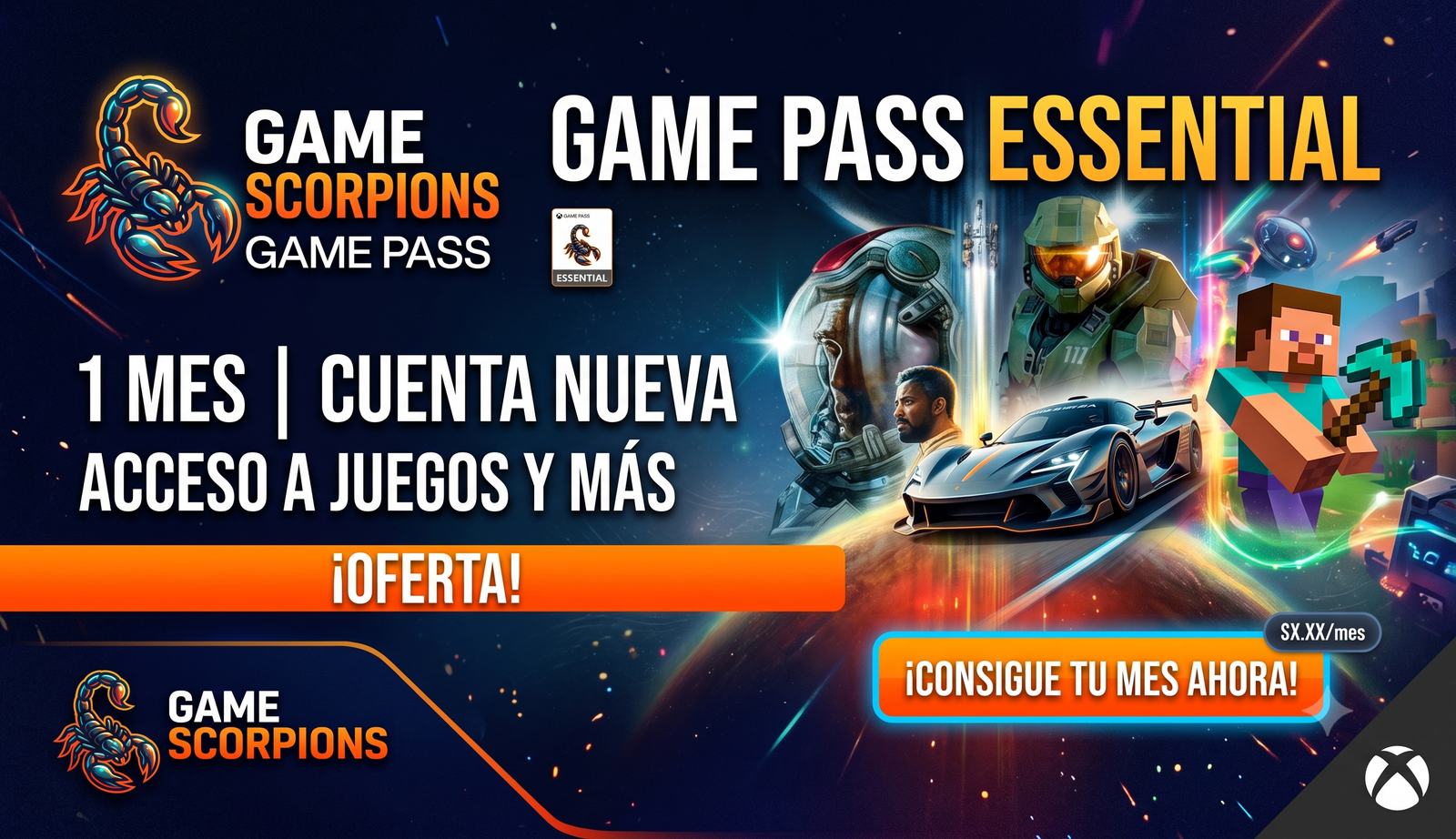 GAME PASS ESSENTIAL 1 MES - CUENTA NUEVA - ENTREGA MANUAL PEDIR CON SU PROVEEDOR